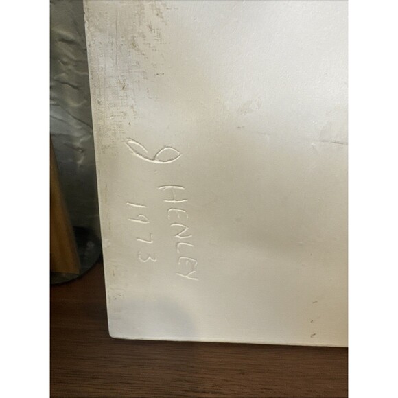 Vintage 1973 J Henley Audubon Blue Jay Birds Wall Tile Trivet Cottage Signed - Picture 6 of 6